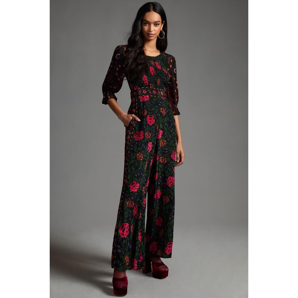 NWT! Farm Rio Smocked Jumpsuit